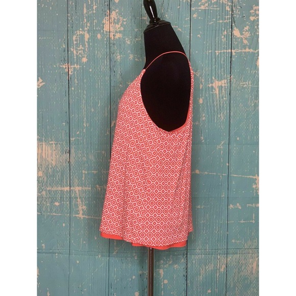 Banana Republic Orange Geometric Print Racer Back Blouse S - Picture 5 of 11